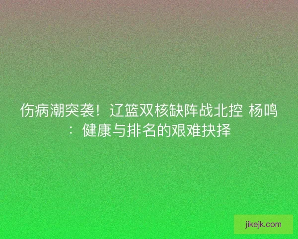 伤病潮突袭！辽篮双核缺阵战北控 杨鸣：健康与排名的艰难抉择